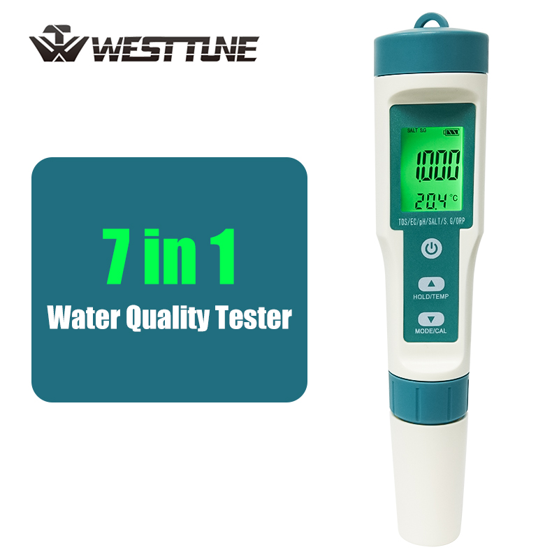 Ph Meter Digital Water Tester - WESTTUNE Digitale PH-meter 7-in-1 PH/ORP/EC/TEMP/SALT/S.G/TDS Waterkwaliteitstester