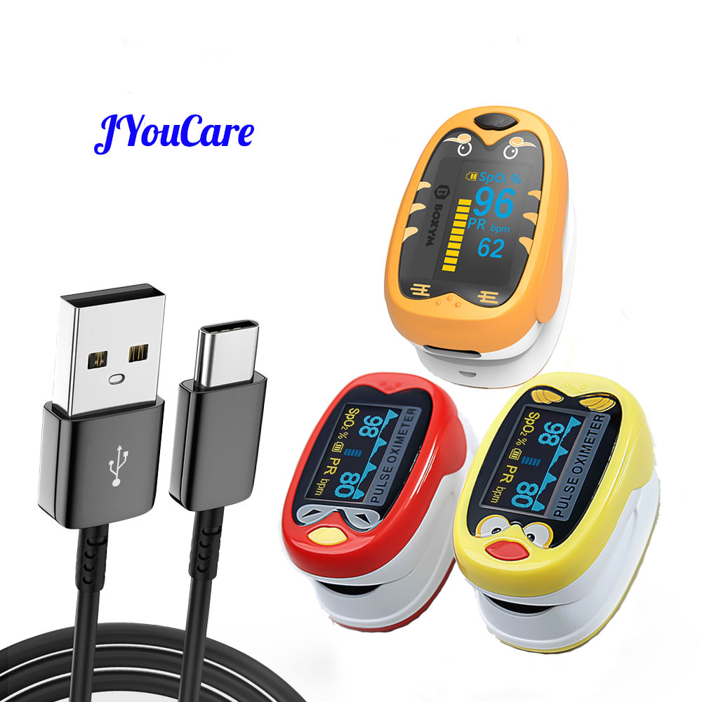 Pulse Oximeter Fingertip Rechargeable - JYouCare Oplaadbare vingerpulsoximeter voor kinderen, OLED,