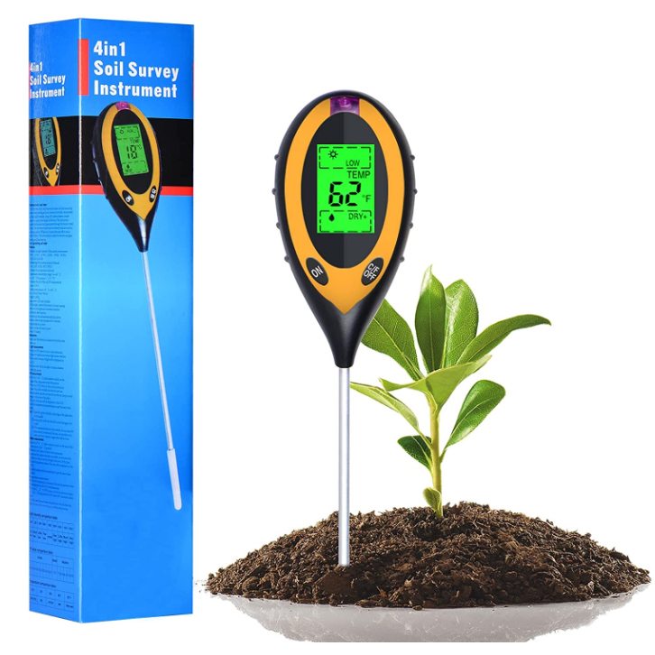Ph Meter Digital Water Tester - 4-in-1 PH Licht Temperatuur Vocht Zuurgraad