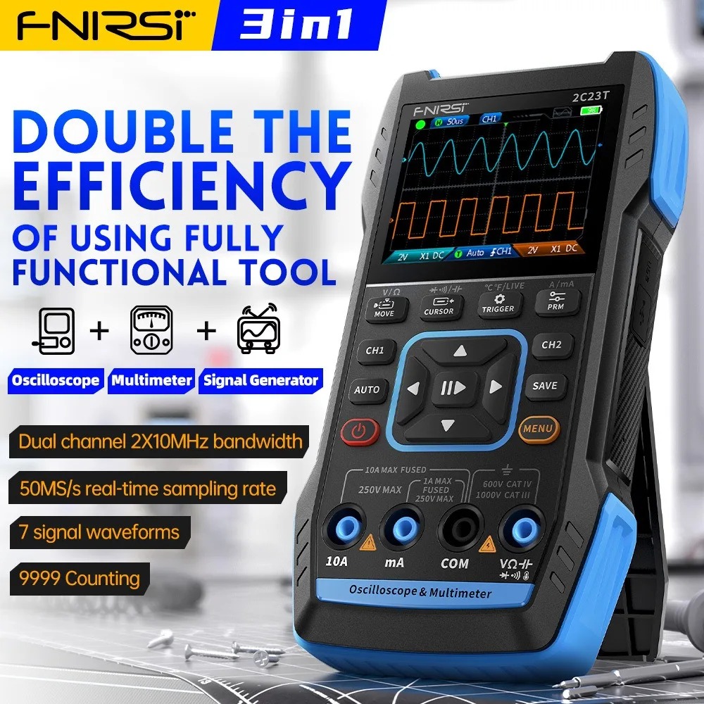2C23T 3-in-1 Handheld Oscillos - Fnirsi Digital Oscilloscope Handheld recensie en prijs