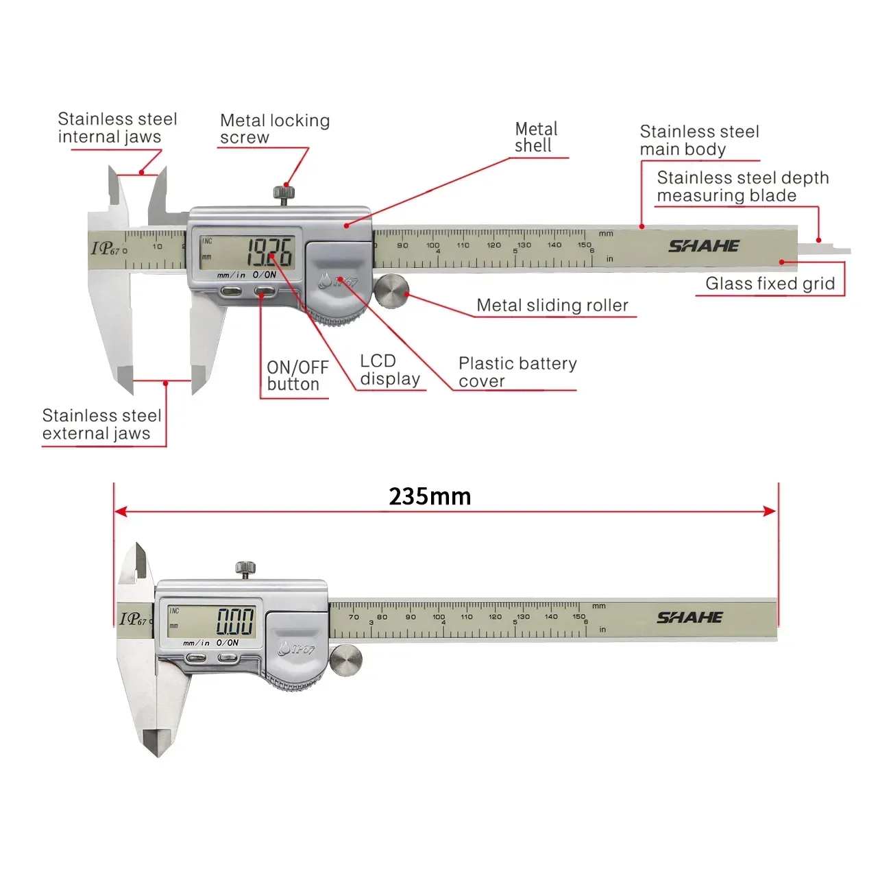 150 mm IP67 waterdichte digita - Digital Caliper 150Mm Stainless Steel recensie en prijs